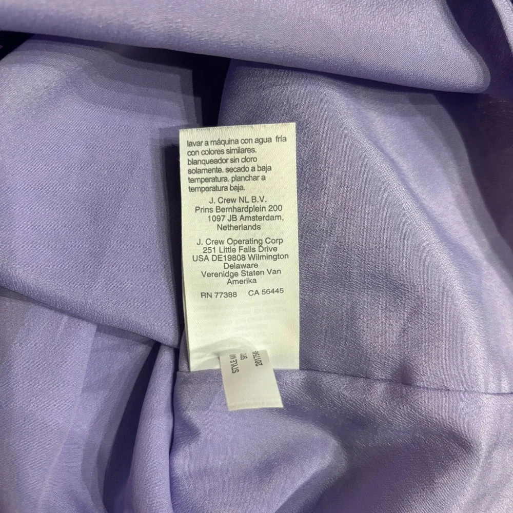💙 J.Crew Puff-Sleeve Crinkle Chiffon Top – Rose Vines | Size S